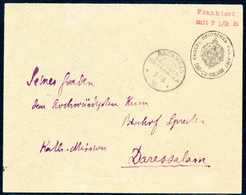 Beleg BAGAMOJO 3/8 16 (Berliner Jahreszahl), Klar Auf Vorausfrankierungs-Umschlag Daressalam "7½ H." In Violett An Bisch - Other & Unclassified