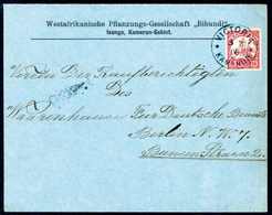 Beleg 10 Pfg., Blauer Firmenbrief Aus Isongo Mit Idealem Stempel VICTORIA 3/7 06 Nach Berlin. (Michel: 9) - Andere & Zonder Classificatie