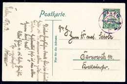 Beleg 5 Pfg., Tadellose Bedarfskarte Mit Violettem Stempel PALAU 18/7 13 Nach Dtld., Rs. "Stationsgebäude Der Deutschen  - Other & Unclassified