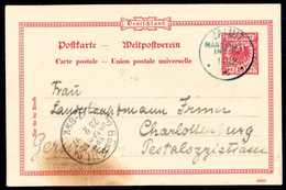 Beleg 10 Pfg., Postkarte Nach Dtld. (li. Unten Fleckig), Geschrieben Von Landeshauptmann Irmer, Seltene Entwertung Durch - Otros & Sin Clasificación