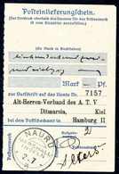 Beleg NAURU 2/7 "14" (kleine Jahreszahl), Ideal Auf Posteinlieferungsschein Für Das Postscheckamt Hamburg über 172 Mark. - Altri & Non Classificati