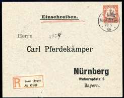 Beleg 30 Pfg., Tarifmäßige Einzelfrankatur Auf Vordruck-Einschreibebrief Mit Stempel LOME 22/5 06. (Michel: 12) - Sonstige & Ohne Zuordnung