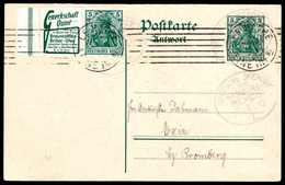 Beleg 1912, SEEPOST LINIE HAMBURG - MEXICO I. 17/4 12 Auf Postkarte Germania 5 Pfg. Mit Zusatzfrankatur Reklame-Zusammen - Autres & Non Classés