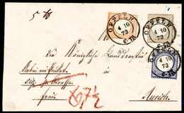 Beleg 5 Gr., Mischfrankatur Mit ½ Gr. Orange Und 2 Gr. Ultramarin, Schöner Kabinett-Paketbegleitbrief Mit K2 OPPELN 4/10 - Other & Unclassified