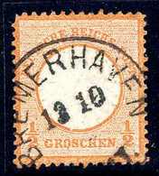 Gest. ½ Gr., Abart: Doppelprägung Des Mittelstücks, Frisches Luxusstück Mit Klarem K1 BREMERHAVEN. Besonders Deutliche,  - Sonstige & Ohne Zuordnung