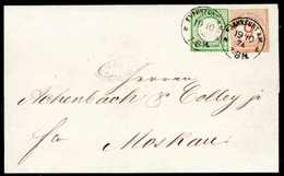 Beleg 10-Kr.-Frankatur Nach Russland: 1 Kr. In Mischfrankatur Mit Ausgabe 1874, 9 A. 9 Kr. Rötlichbraun, Frische Kabinet - Sonstige & Ohne Zuordnung