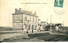 N°61857 -cpa Massy Verrières -la Gare- - Gares - Avec Trains