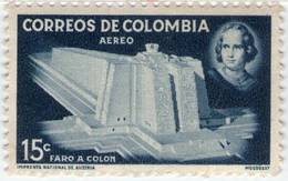 Lote 859, Colombia, 1956, Faro A Cristobal Colon, Sello, Stamp, 15c, Columbus And Proposed Lighthouse - Kolumbien
