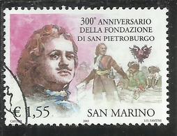 REPUBBLICA DI SAN MARINO 2003 SAN PIETROBURGO € 1,55 USATO USED OBLITERE' - Usados