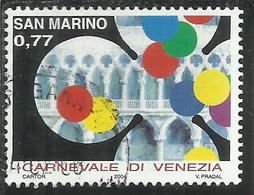 REPUBBLICA DI SAN MARINO 2004 IL CARNEVALE DI VENEZIA € 0.77 USATO USED OBLITERE' - Usados