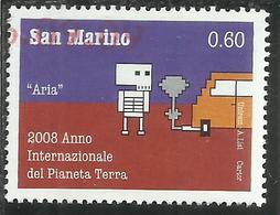 REPUBBLICA DI SAN MARINO 2008 ANNO INTERNAZIONALE DEL PIANETA TERRA L'INQUINAMENTO ATMOSFERICO € 0,60 USATO USED OBLITER - Usados