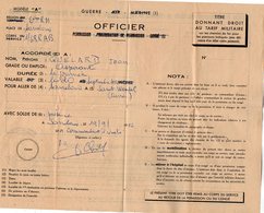 VP12.018 - MILITARIA - SARRELOUIS - 1ère Division Blindée 68e Régiment D'Artillerie - Permission Soldat QUELARD - Documents