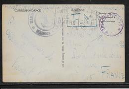 Maroc Marcophilie - Cachet Militaire - Carte Postale - Briefe U. Dokumente