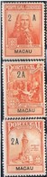 Macau, 1925, # 3/5, Imposto Postal, MH - Ungebraucht