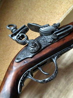 PISTOLET à SILEX Factice Reproduction Arme Ancienne XVIIIe S. Pistole Gun Weapon Waffe Deco Decoration 47 Cm ! - Ironwork