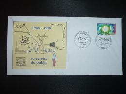 LETTRE TP EDF GDF 1946 1996 3,00 OBL.6.04.1996 PARIS PREMIER JOUR 50 ANS - Gas