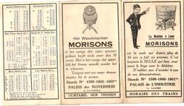 1 Chromo Carte Pliante Waschmachien Morrisons Uurtabel Der Treinen Machine à Laver Horaire  Des Trains - Pubblicitari