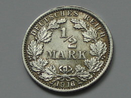 1/2 Mark 1916 G - Germany  - ALLEMAGNE - Deutsches Reich **** EN ACHAT IMMEDIAT ***** - 1/2 Mark