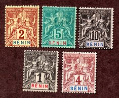 Bénin N°33 à 37 N* TB  Cote 29 Euros !!! - Used Stamps