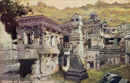 Cpa,inde,asie,bombay,cave   S  Of Ellora,rare,amour Du Passé,asia,temple - India