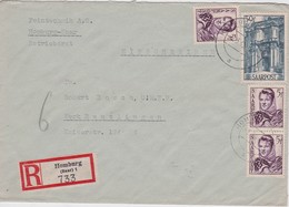 SARRE 1949 LETTRE RECOMMANDEE DE HOMBURG AVEC CACHET ARRIVEE REUTLINGEN - Cartas & Documentos