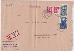 SARRE 1949 LETTRE RECOMMANDEE DE HOMBURG AVEC CACHET ARRIVEE REUTLINGEN - Covers & Documents