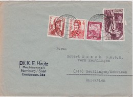 SARRE 1950 LETTRE   DE HOMBURG - Cartas & Documentos