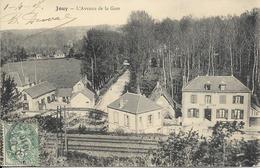 Cpa Jouy, Avenue De La Gare, Voie Ferrée, Café De La Gare, TIR - Jouy