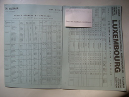 LUXAIR. TARIFS NORMAUX ET SPECIAUX / HORAIRE / WORKING TIMETABLE - LUXEMBOURG, 1989. - Zeitpläne