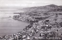 SUISSE,SWITZERLAND,SVIZZERA,SCHWEIZ,HELVETIA,SWISS ,VAUD,MONTREUX,,VUE AERIENNE,GARE,1950 - Montreux