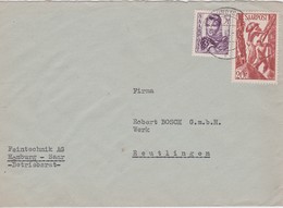 SARRE 1949 LETTRE DE HOMBURG - Covers & Documents