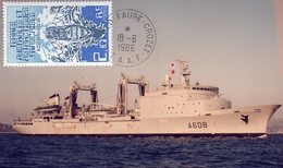 Taaf Crozet Base Alfred Faure Passage Du  BCR Var A 608 Carte Photo Maximum Du 18/6/1986 - Used Stamps