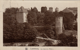 Cpa,1929,luxembourg ,les Tours Du Rham,avec Timbre Et Tampon Rare - Luxemburg - Stadt