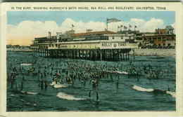 GALVESTON TEXAS - IN THE SURF - SHOWING MURDOCH'S BATH HOUSE - 1920s (3140) - Galveston