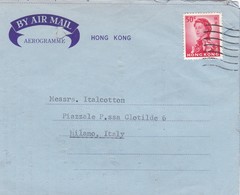 STORIA POSTALE - HONG KONG - AEROGRAMME - DESTINAZIONE ITALIA ( MILANO ) - Cartas & Documentos