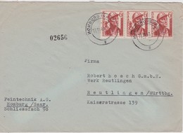 SARRE 1948 LETTRE DE HOMBURG - Storia Postale