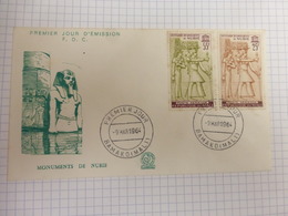 Enveloppe Premier Jour De Nubie -  Sauvegarde Des Monuments - 1964 - Monuments