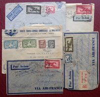 Indochine - Lot De 5 Lettres - Affranchissement Divers - (C1562) - Covers & Documents