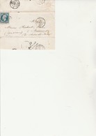 FRAGMENT DE LETTRE AFFRANCHIE N° 10 + OBLITERATION LINEAIRE "BEAUMONT DU GATINAIS TB -COTE + DE 100 € - 1849-1876: Classic Period