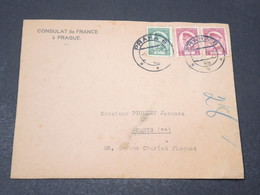 FRANCE / TCHECOSLOVAQUIE - Enveloppe Du Consulat De France à Prague Pour Paris En 1935 Avec Contenu - L 17084 - 1921-1960: Modern Period