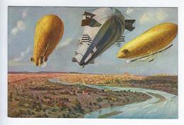 CPA Allemagne Vierfarbendruck Von Adolf Klauss Leipzig Zeppelins Dirigeables Aviation - Catastrofi
