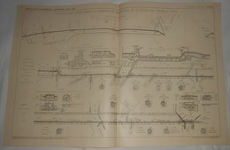 Plan D'une Conduite D'eau D'avre Entre Le Réservoir De Saint Cloud Et La Place Des Ternes à Paris. 1912 - Travaux Publics