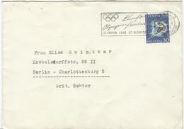 SWITZERLAND COVER WITH OLYMPIC STAMP AND OLYMPIC MACHINE CANCEL BASEL 2 - Inverno1948: St-Moritz