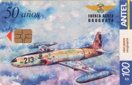 TARJETA TELEFONICA DE URUGUAY, 312a (124) AVIONES - Avions