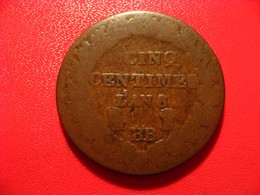 France - 5 Centimes An 8 Sur 5, BB Sur T, Strasbourg Sur Nantes Dupré - Rare 7233 - 1795-1799 Direktorium