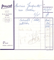 Factuur Facture - Rekening Nota - Poucet - Gent 1955 - Kleidung & Textil