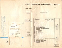 Factuur Facture - Rekening Nota - School Sint Amandus Instituut - Gent 1948 - 1949 - Vestiario & Tessile