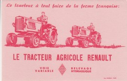 BUVARD TRACTEUR AGRICOLE RENAULT A VOIE VARIABLE  ET RELEVAGE HYDRAULIQUE - Agriculture