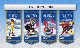 TOGO 2018 MNH** Winter Sport Sport D´Hiver Biathlon Curling Skeleton Ice Hockey M/S - OFFICIAL ISSUE - DH1815 - Invierno