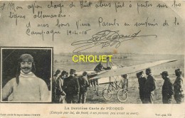 Guerre 14-18 , La Dernière Carte Postale De L'aviateur Pégoud - War 1914-18